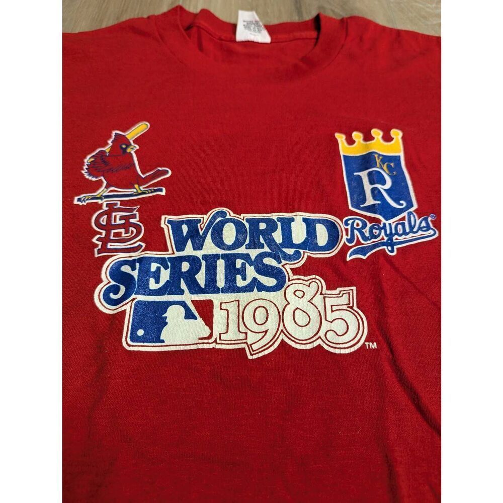 VTG 1985 World Series Baseball KC Royals St Louis Cardinals Shirt Men's Large - Picture 3 of 9